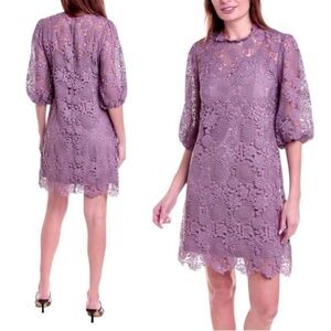 NWT Ghospell Lavender Lace Long Sleeve Dress